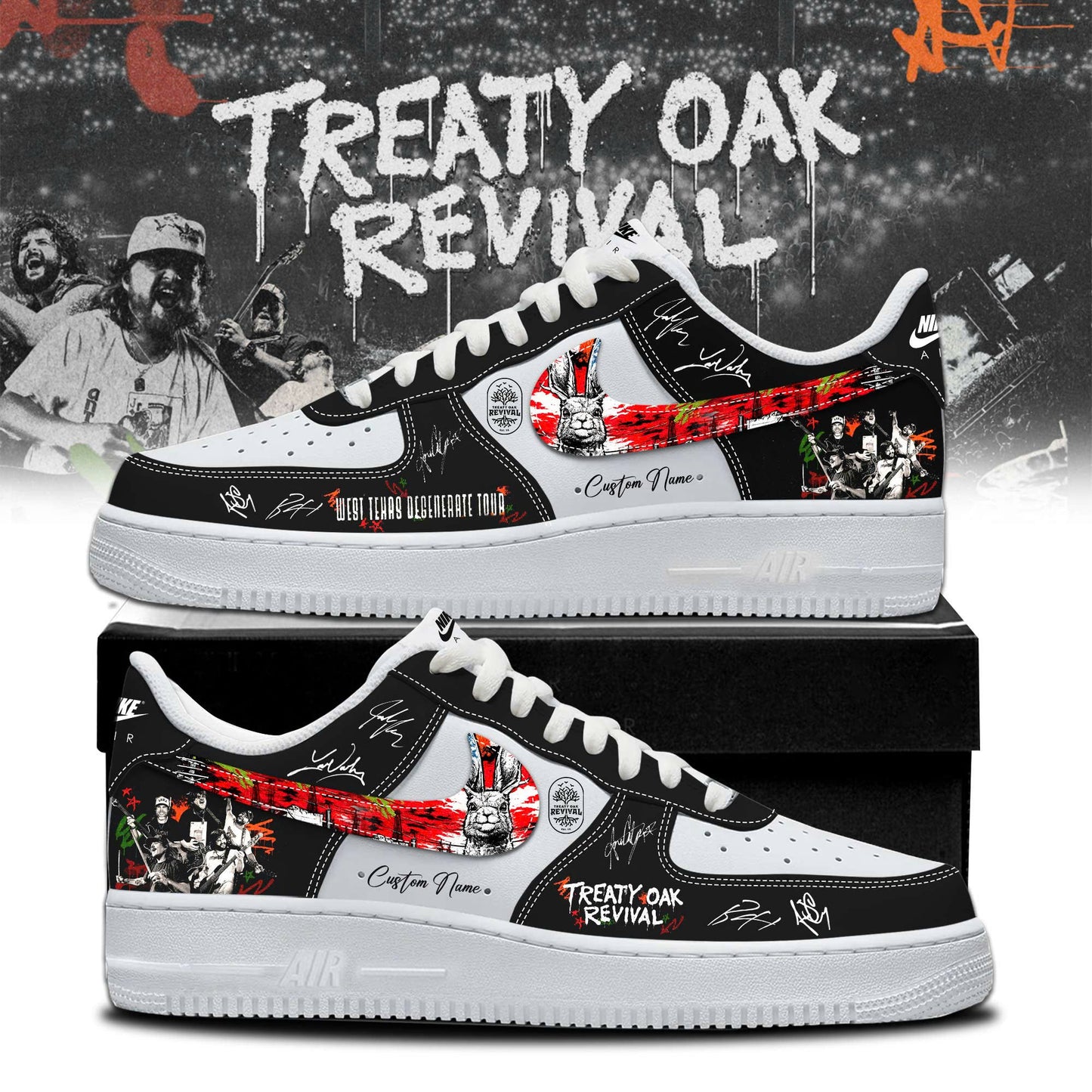 Treaty Oak Revival West Texas Degenerate Tour 2026 Limited Edition AF1 Sneakers
