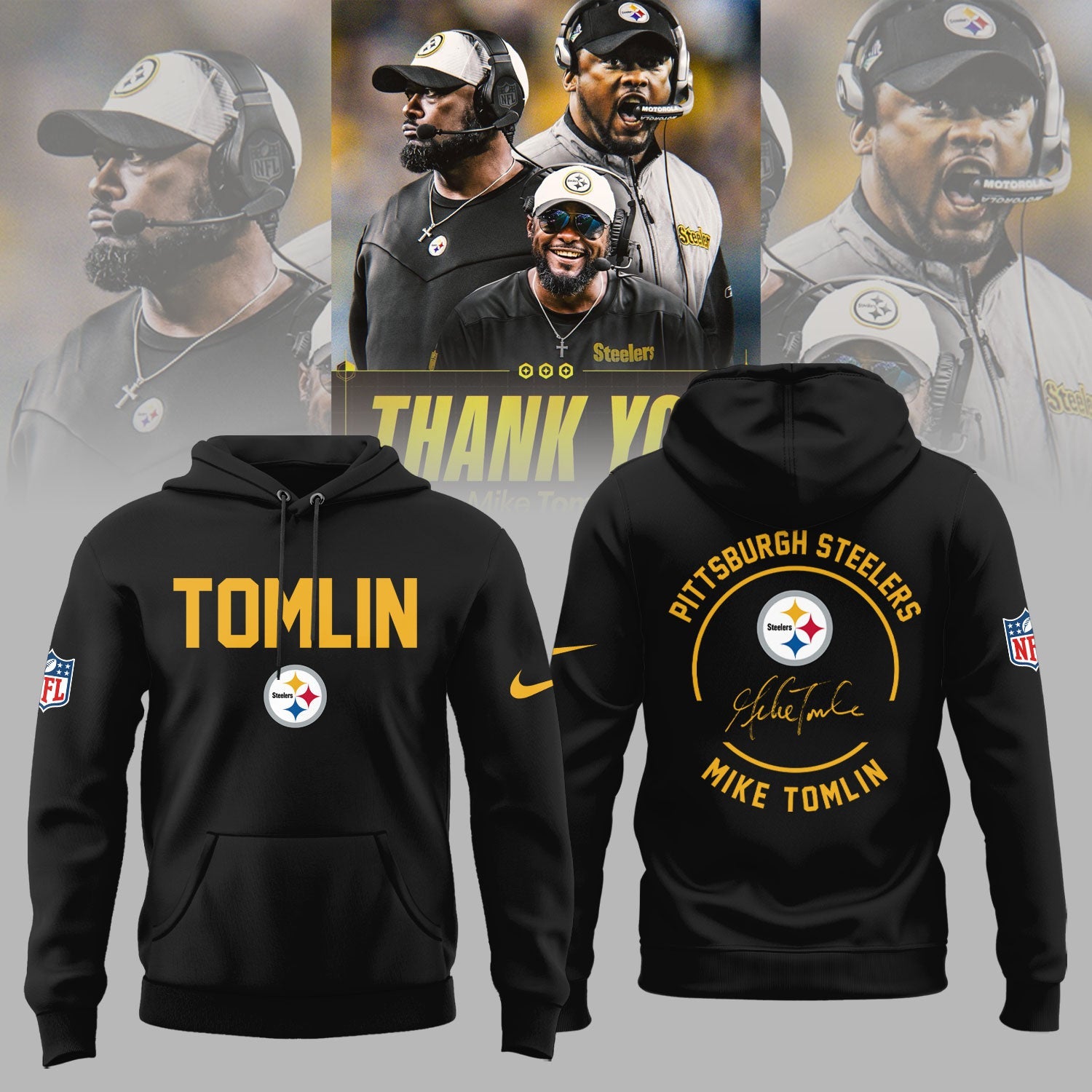 Pittsburgh Steelers Thank you Coach Mike Tomlin Limited Edition Combo Hoodie