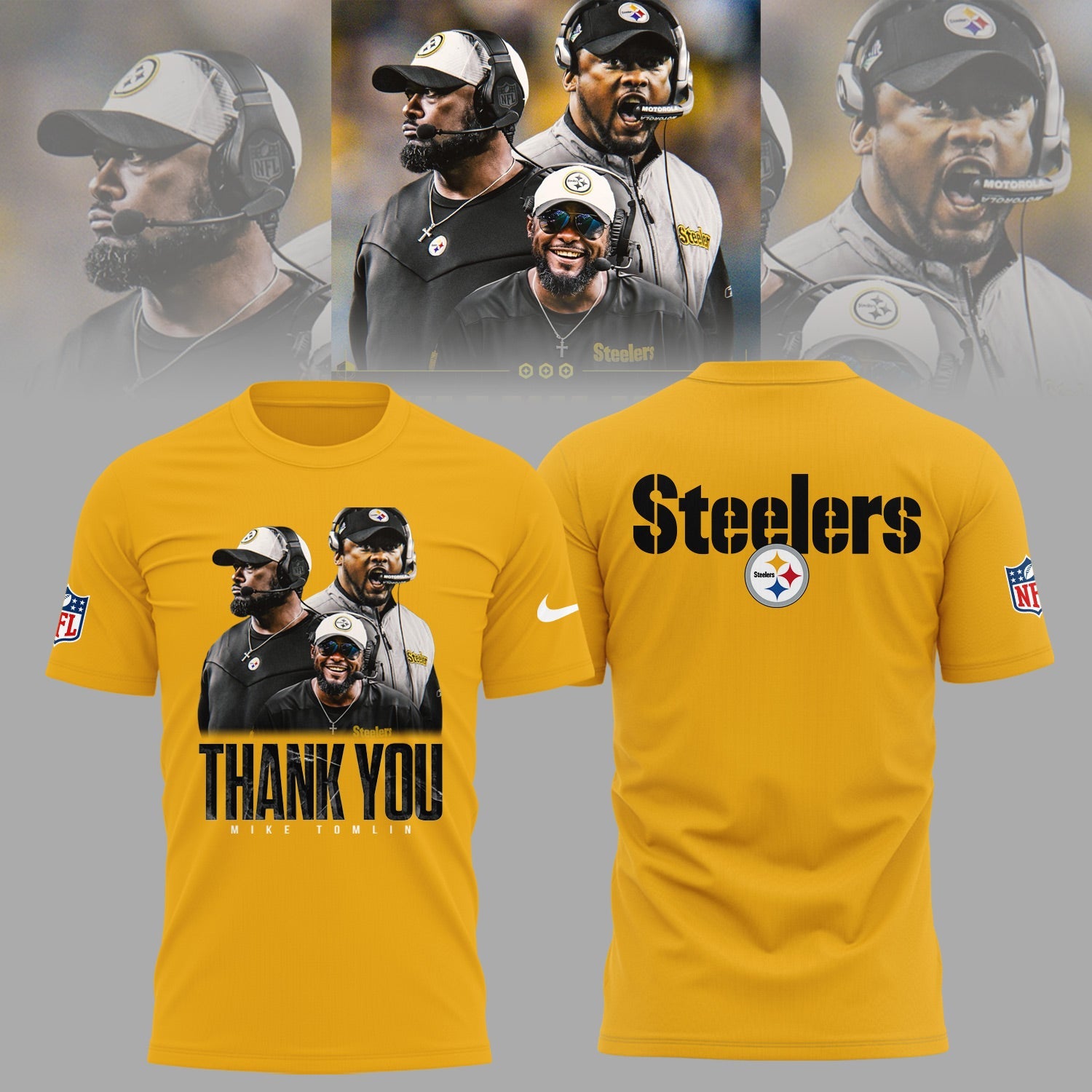 Pittsburgh Steelers Thank you Coach Mike Tomlin Limited Edition Combo T-Shirt