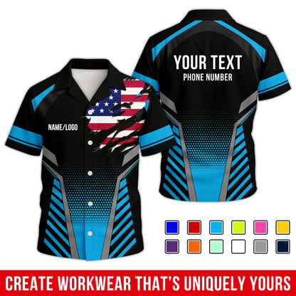 Personalized Team Hawaiian Shirt – Custom Logo Work Shirt