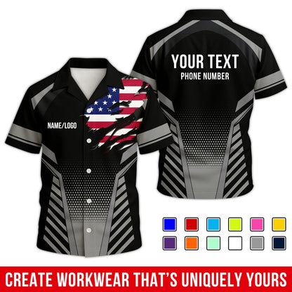 Personalized Team Hawaiian Shirt – Custom Logo Work Shirt
