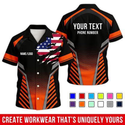 Personalized Team Hawaiian Shirt – Custom Logo Work Shirt