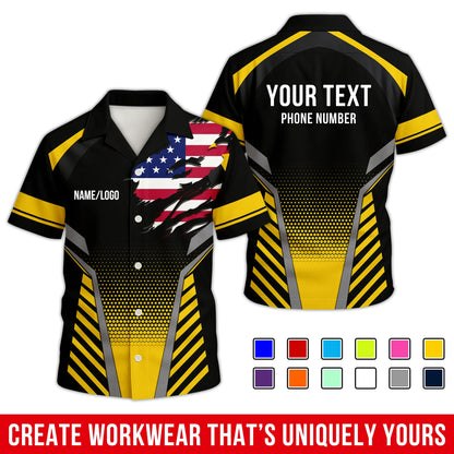 Personalized Team Hawaiian Shirt – Custom Logo Work Shirt