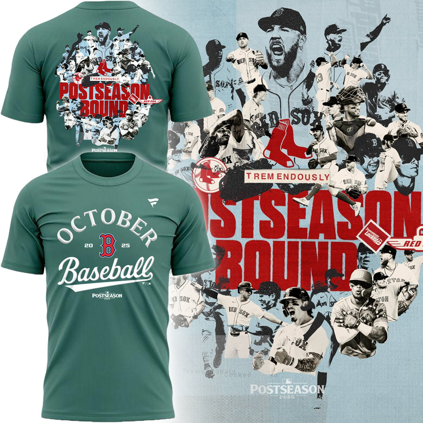 Boston Red Sox 2025 Postseason Locker Room T-Shirt