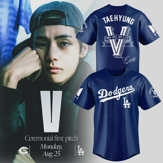 Los Angeles Dodgers x V BTS Limited Edition Jersey Navi v3