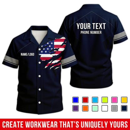 Personalized Team Hawaiian Shirt – Custom Logo Work Shirt