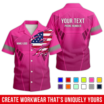 Personalized Team Hawaiian Shirt – Custom Logo Work Shirt