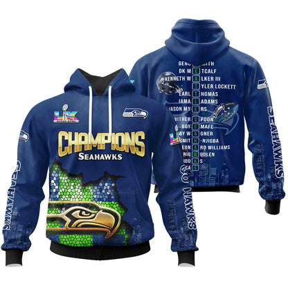 Seattle Seahawks Super Bowl LX Champions Limited Edition Hoodie