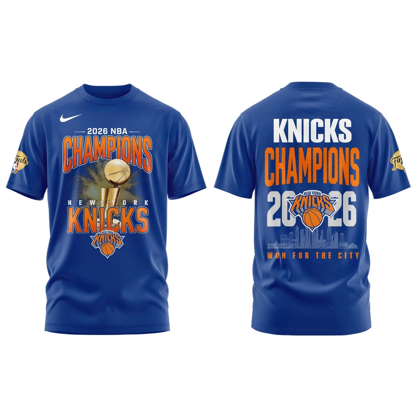New York Basketball NBA Finals Champions Blue Tshirt