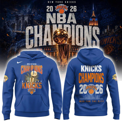 New York Basketball NBA Finals Champions Blue Hoodie