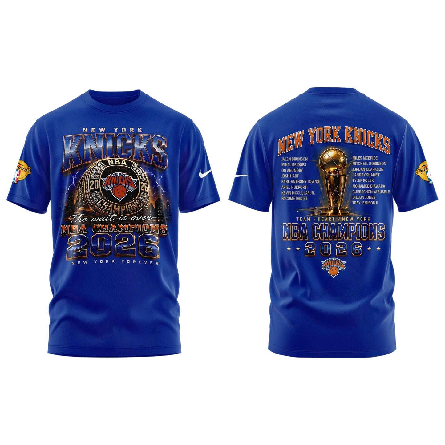 New York Basketball NBA Rings Champions Tshirt