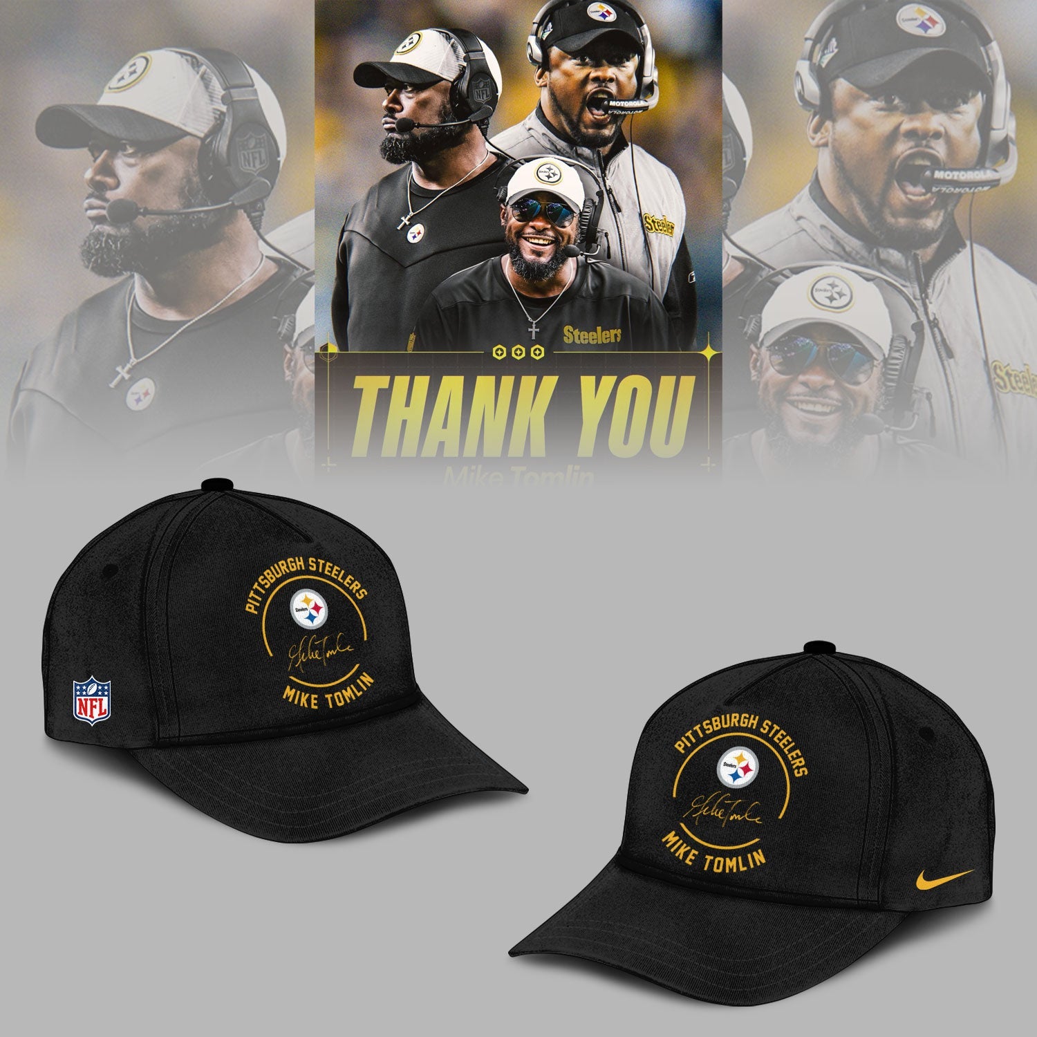 Pittsburgh Steelers Thank you Coach Mike Tomlin Limited Edition Combo T-Shirt
