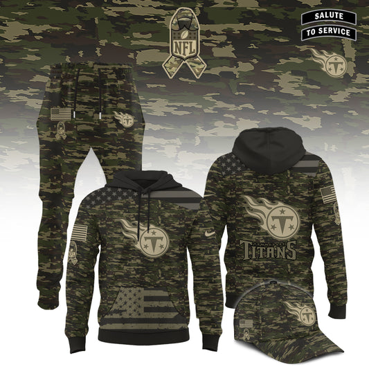 Tennessee Titans Camo 2025 Salute to Service Limited Edition Hoodie Combo