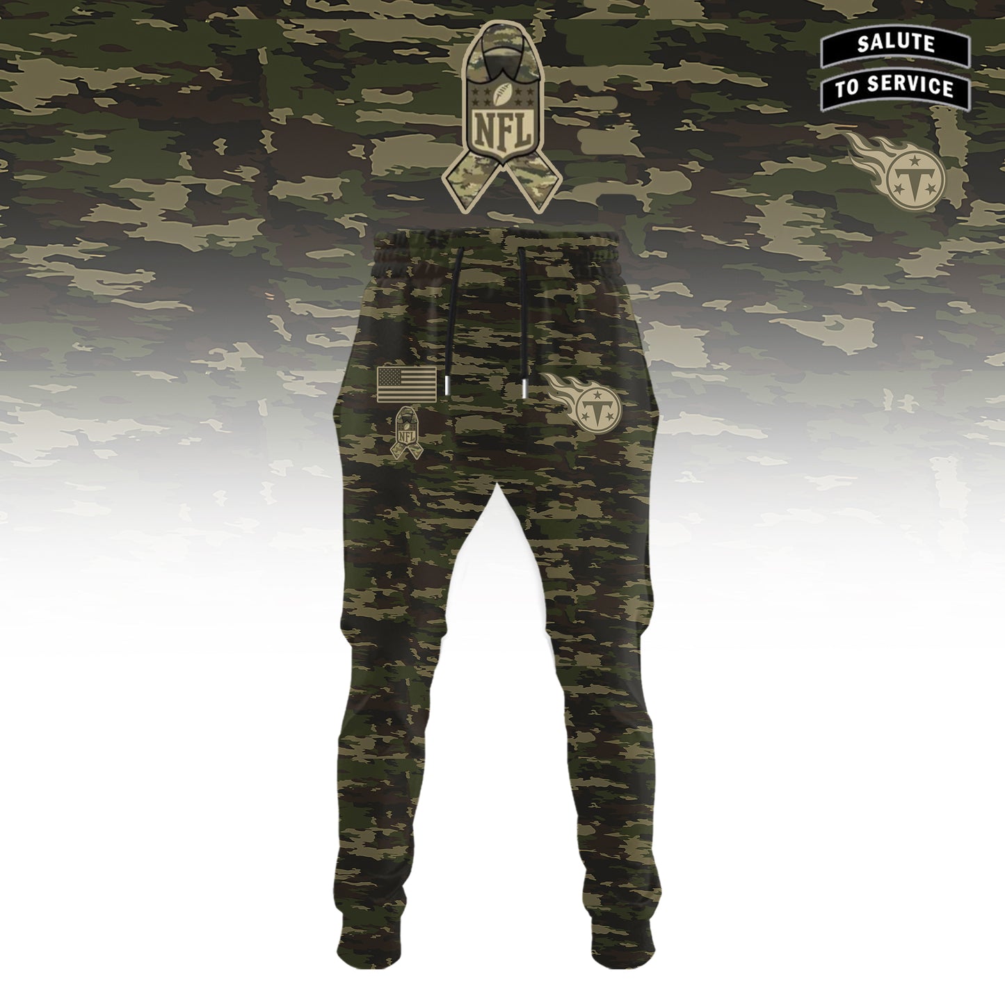 Tennessee Titans Camo 2025 Salute to Service Limited Edition Hoodie Combo