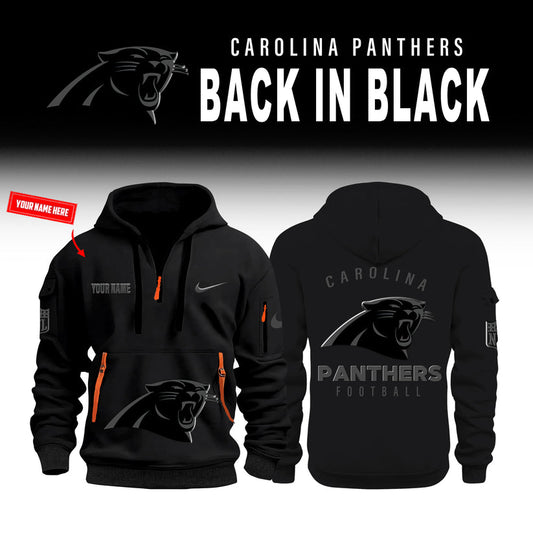 Carolina Panthers Back In Black Half Zip Hoodie