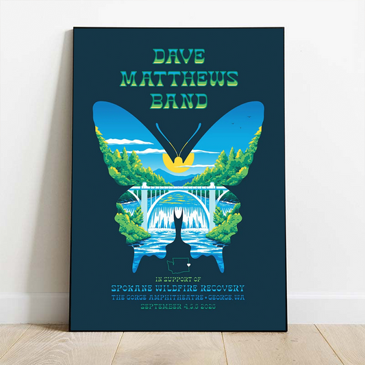 Dave Matthews Band George WA 2026 Gig Poster Live At The Gorge On September 4 5 6 2026 Home Decor Poster Canvas