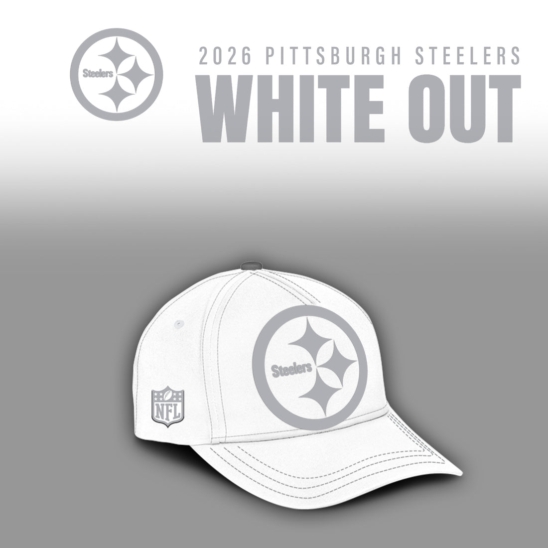 Pittsburgh Steelers 2025 Winter White Out Combo Hoodie