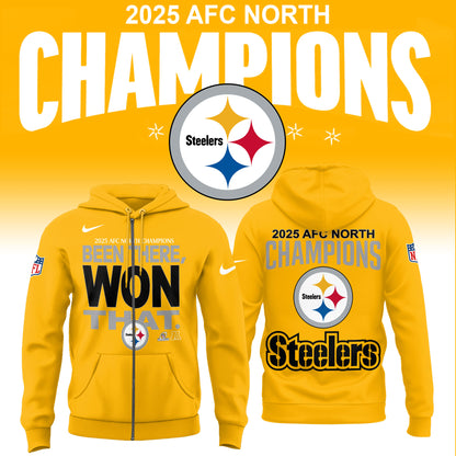 Pittsburgh Steelers 2025 AFC North Division Champions Limited Edition Zip Hoodie v2