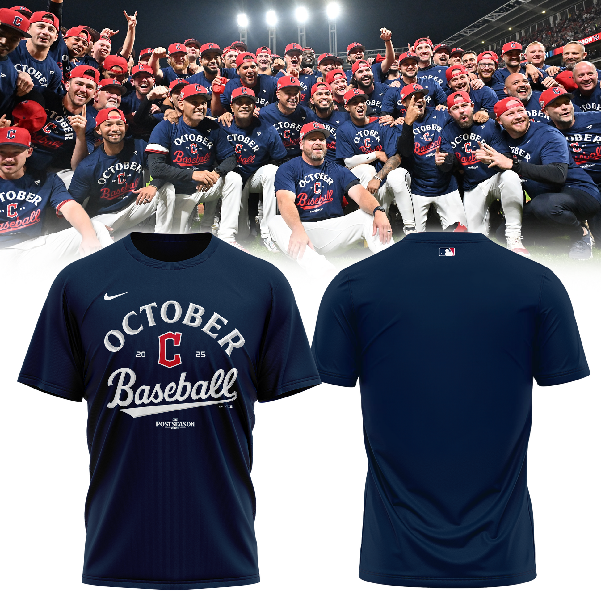 Cleveland Guardians 2025 Postseason Locker Room T-Shirt