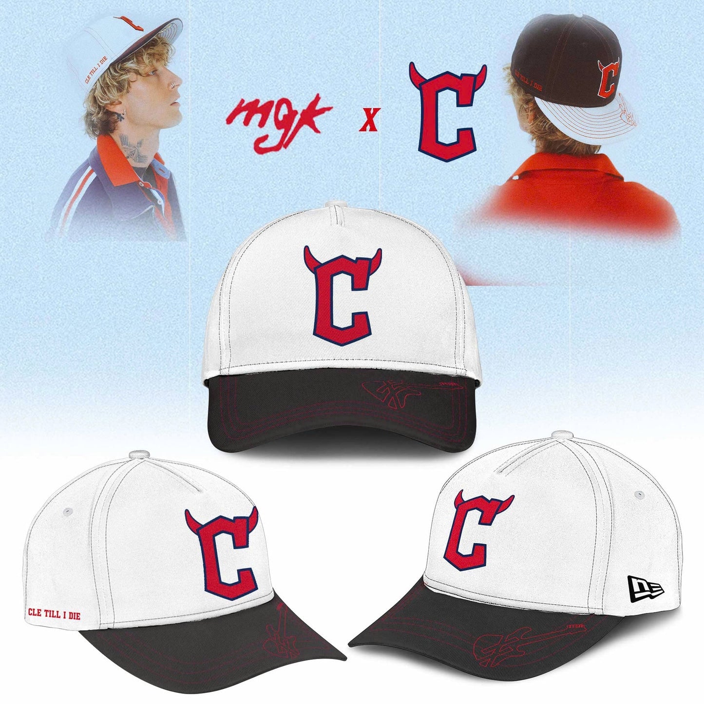 Cleveland Guardians x Mgk 2025 Limited Editions Hoodie White