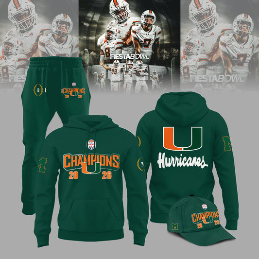 Miami Hurricanes Special Fiesta Bowl Champions Limited Edition Hoodie v2