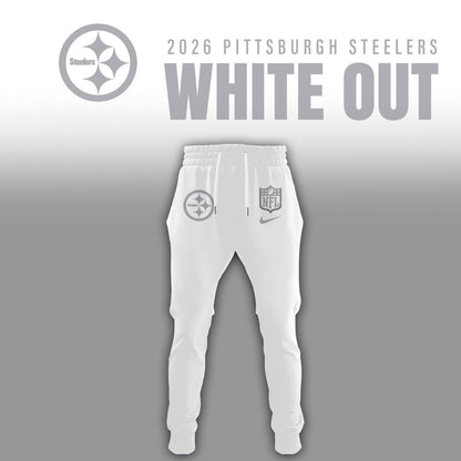 Pittsburgh Steelers 2025 Winter White Out Combo Hoodie