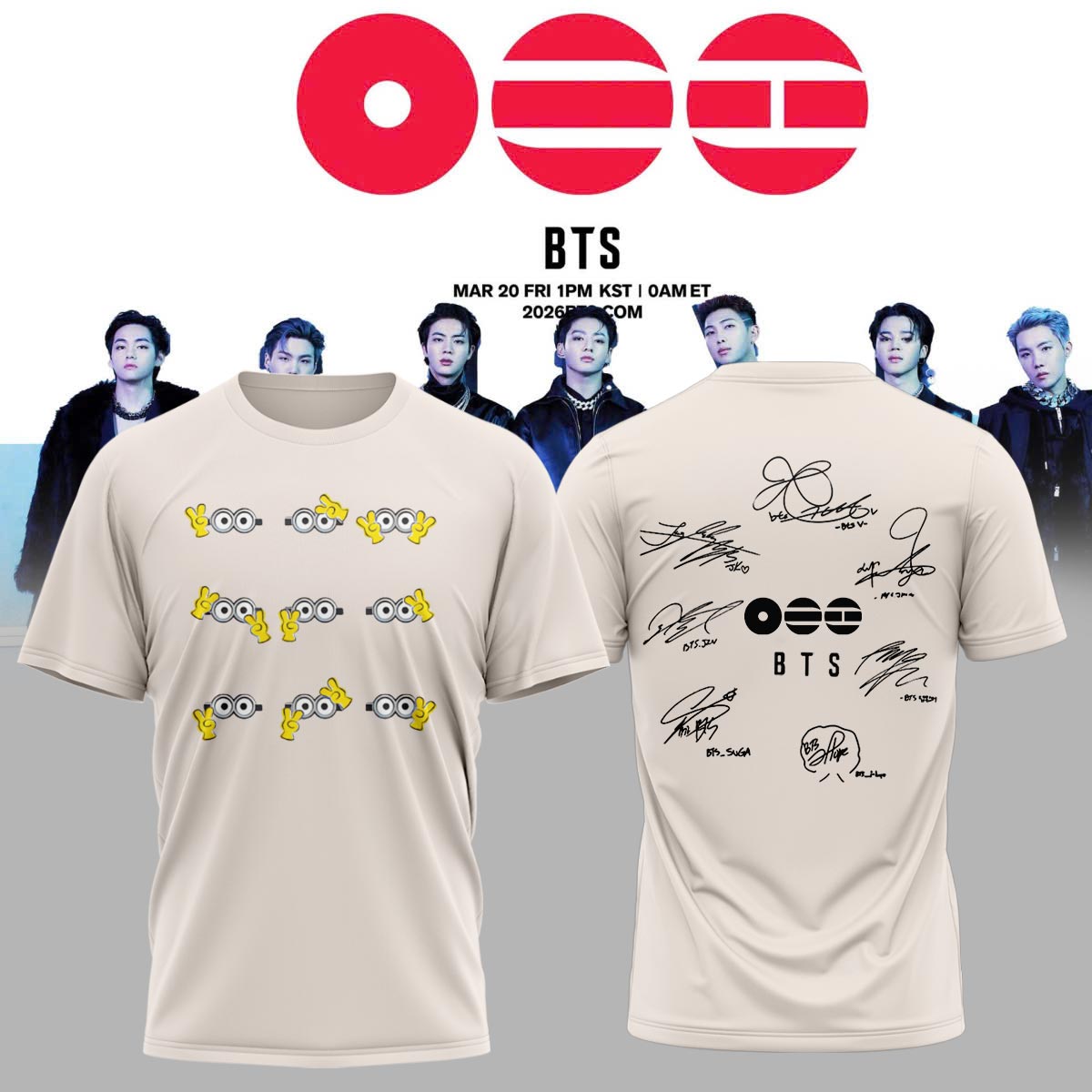 .BTS The 5th Album Release Limited Edition Signature – Tshirt