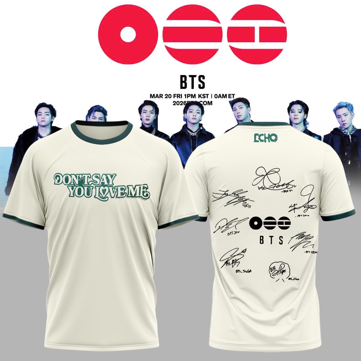 .BTS The 5th Album Release Limited Edition Signature – Tshirt