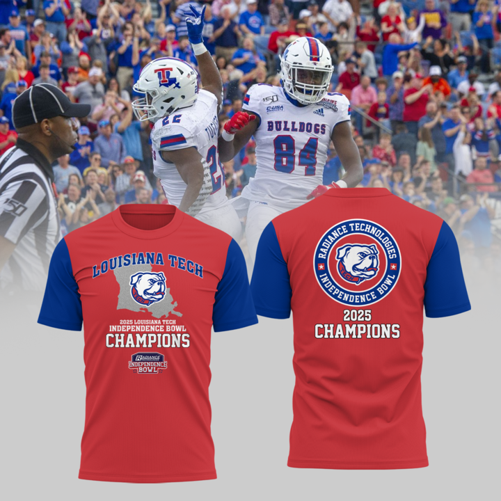 LOUISIANA TECH - Independence Bowl 2025 Champion T-Shirt