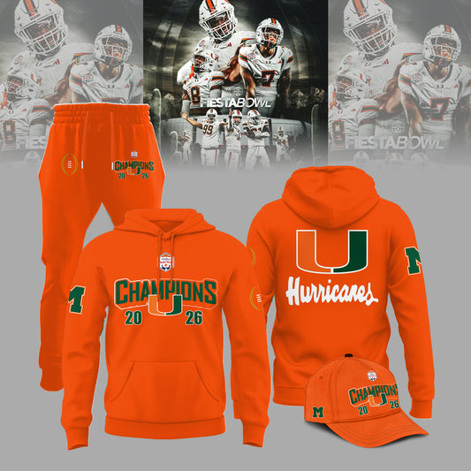 Miami Hurricanes Special Fiesta Bowl Champions Limited Edition Hoodie v2