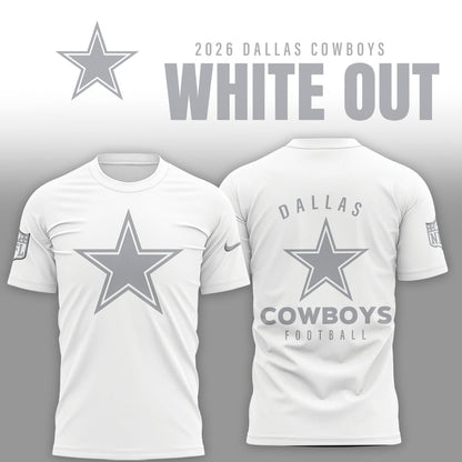 Dallas Cowboys 2026 Winter White Out Combo T-Shirt