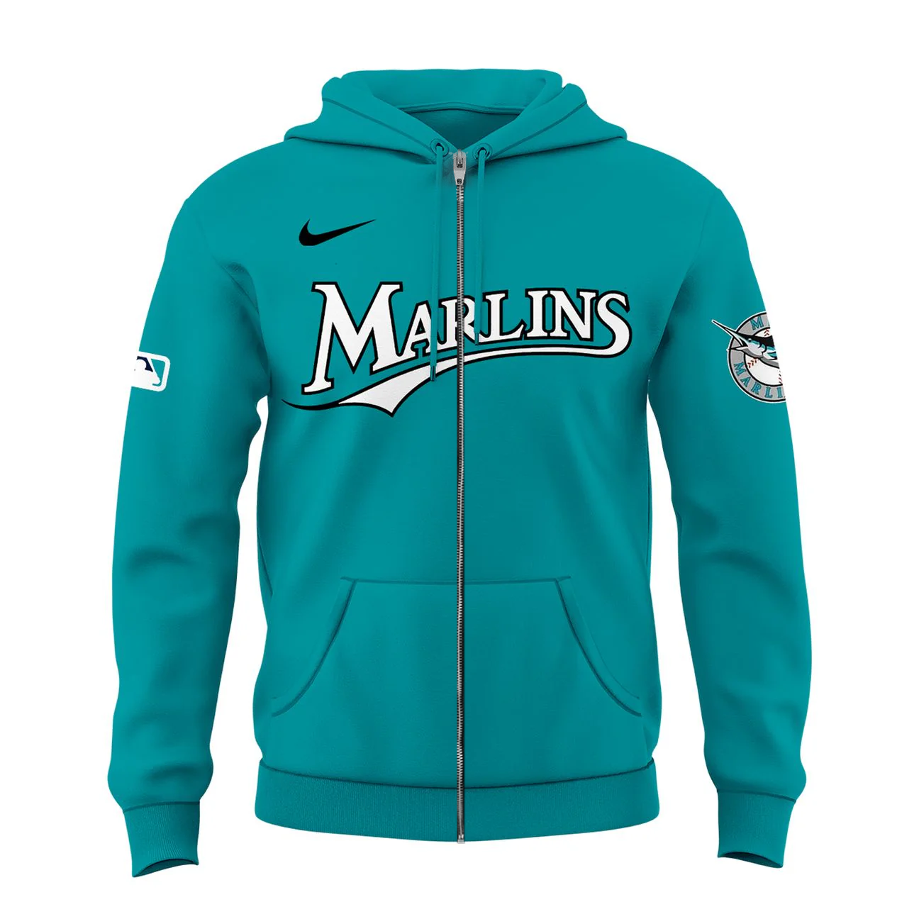 Miami Marlins Teal Alternate Stadium ZIP Hoodie