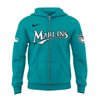 Miami Marlins Teal Alternate Stadium ZIP Hoodie