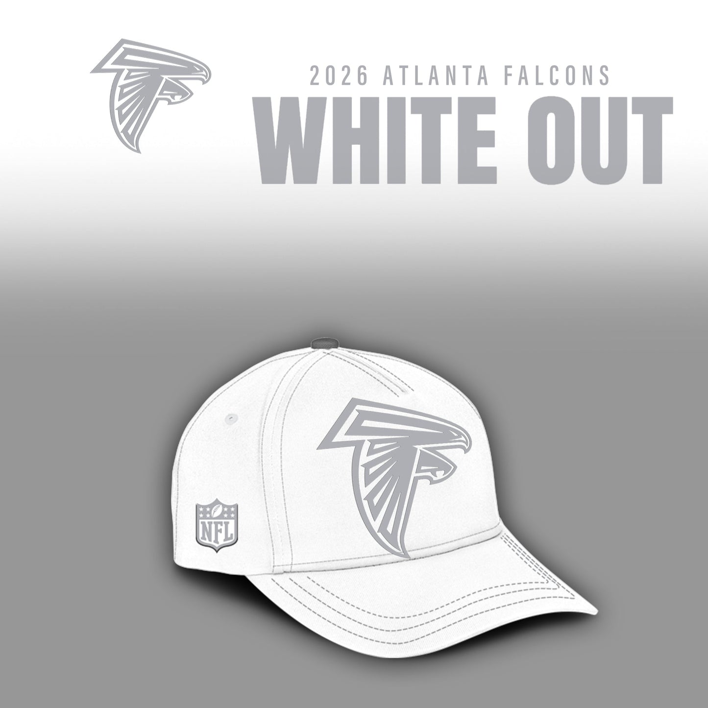 Atlanta Falcons 2025 Winter White Out Combo TShirt