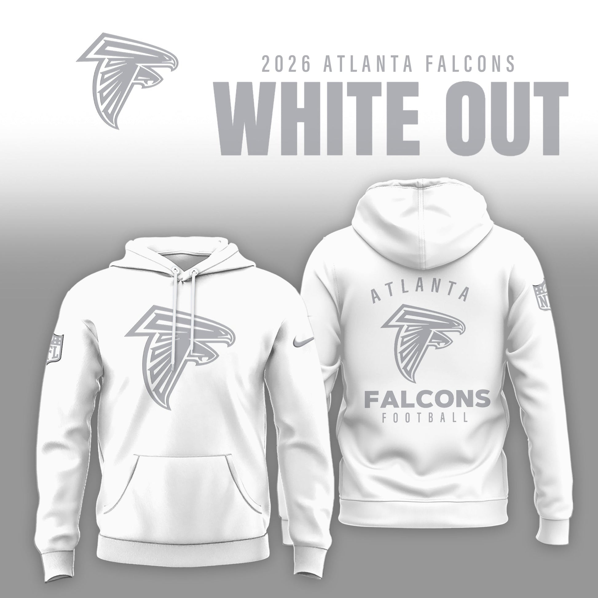 Atlanta Falcons 2025 Winter White Out Combo Hoodie