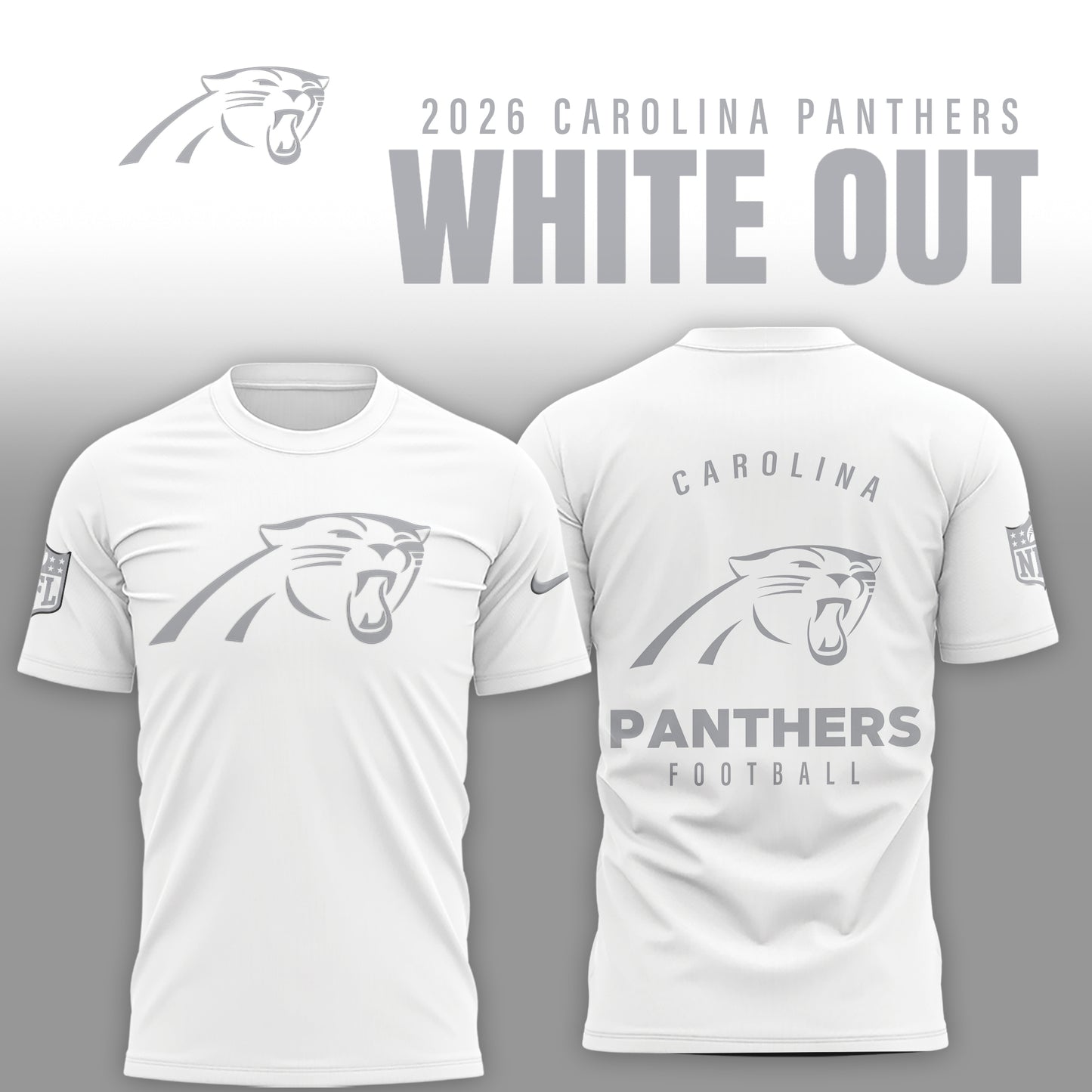 Carolina Panthers 2026 White Out Limited Edition T-Shirt