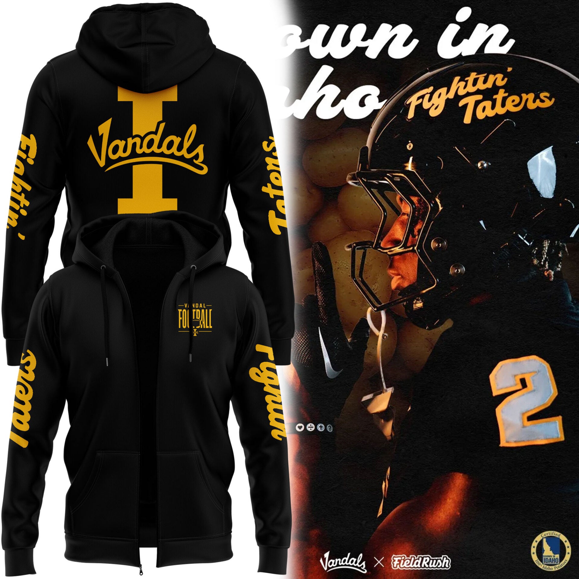 Limited Edition Fightin’ Taters ZIPHoodie