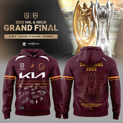 B.Broncos NRL Finals 2025 Champions Combo Hoodie