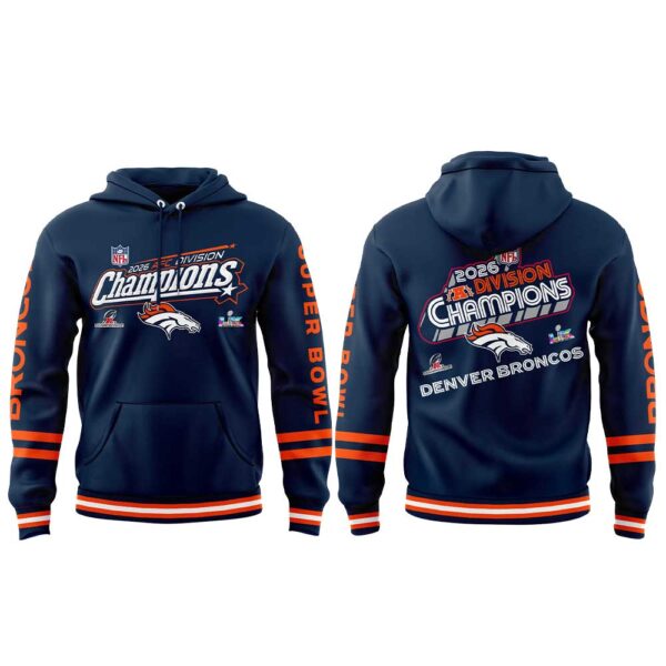 D Broncos 2026 AFC Division Champions Blue Hoodie