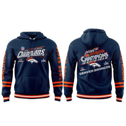 D Broncos 2026 AFC Division Champions Blue Hoodie