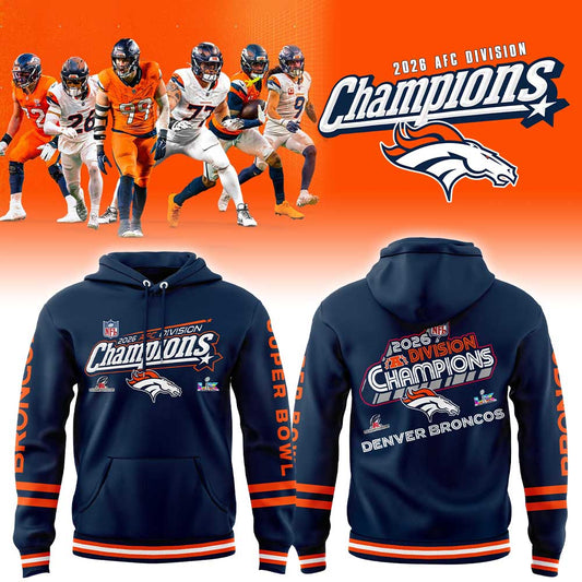 D Broncos 2026 AFC Division Champions Blue Hoodie