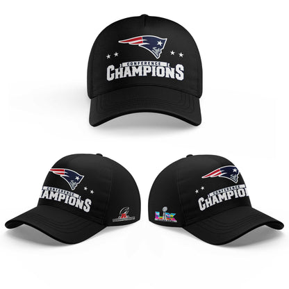 NE Patriots 2025 AFC Champions Gray Hoodie