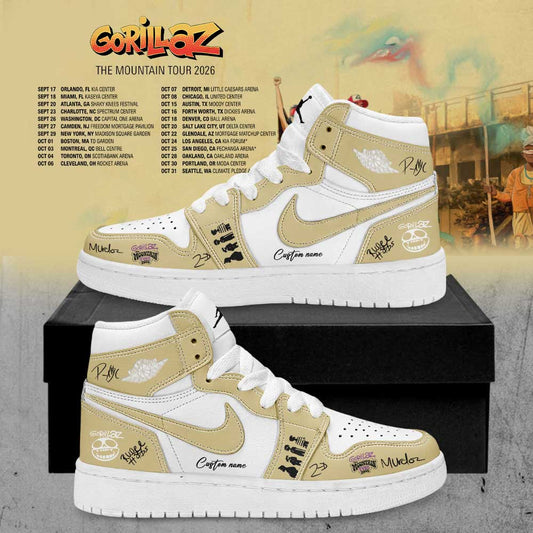 Gorillaz The Mountain Tour (2026–2027) Signature Custom Name JD Shoes