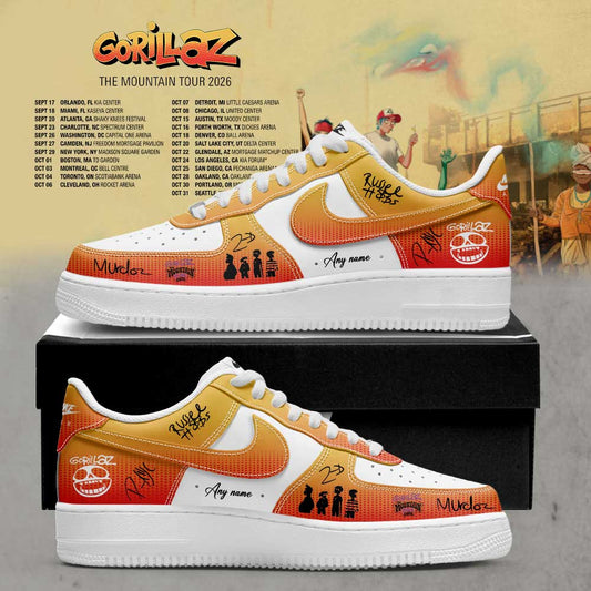 Gorillaz The Mountain Tour (2026–2027) Signature Custom Name AF1 Shoes