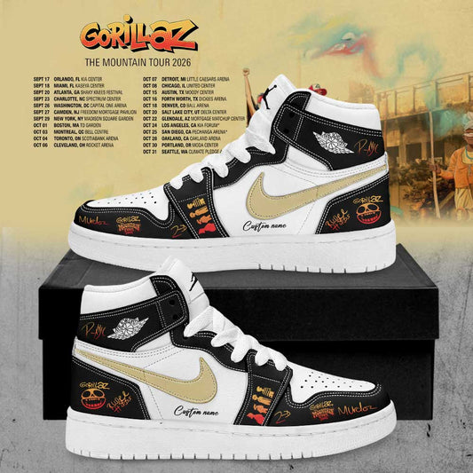 Gorillaz The Mountain Tour (2026–2027) Signature Custom Name JD Shoes