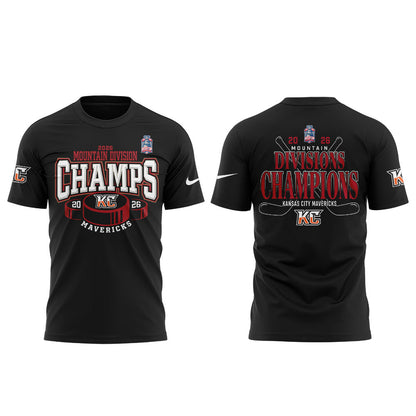 KC Mavericks 2026 Mountain Division Champions Shirt Black