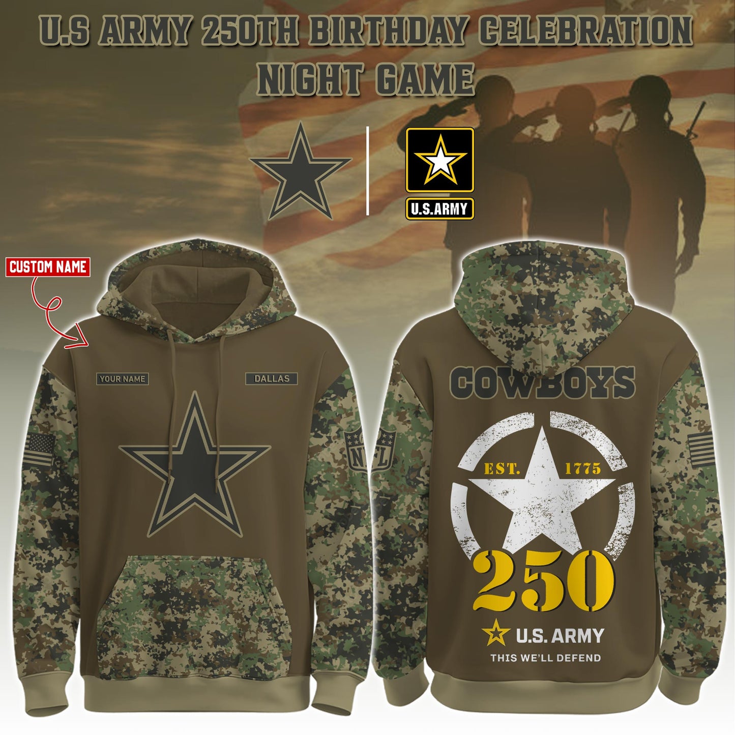 DAL-Army 250th Birthday Hoodie Limited Edions
