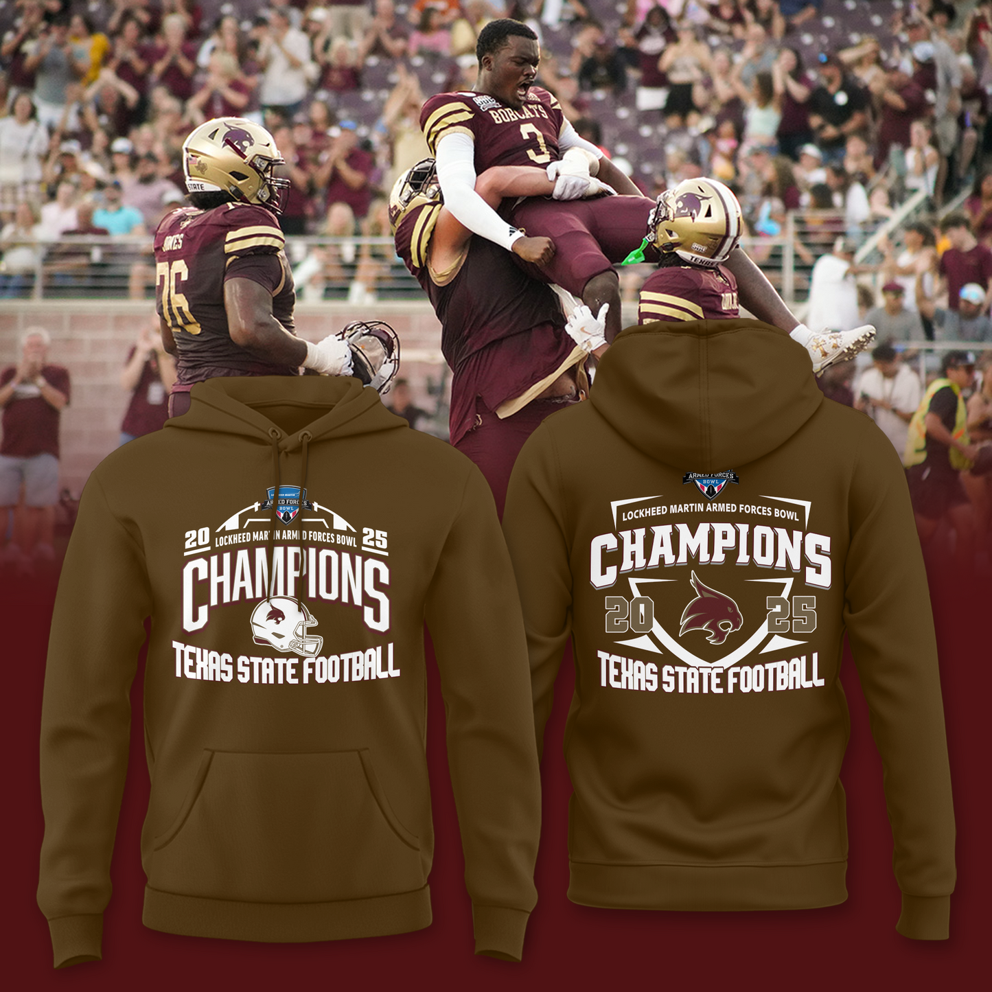 Texas State 2026 LOCKHEED MARTIN ARMED FORCES BOWL Hoodie