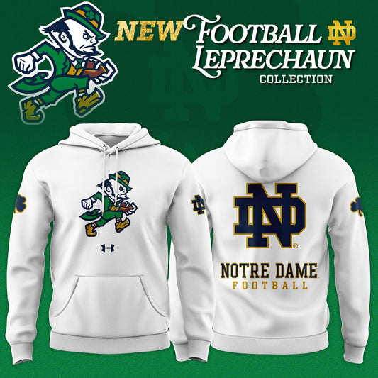 Notre Dame Fighting Irish Football Leprechaun Limited Editions 2025 Hoodie – White