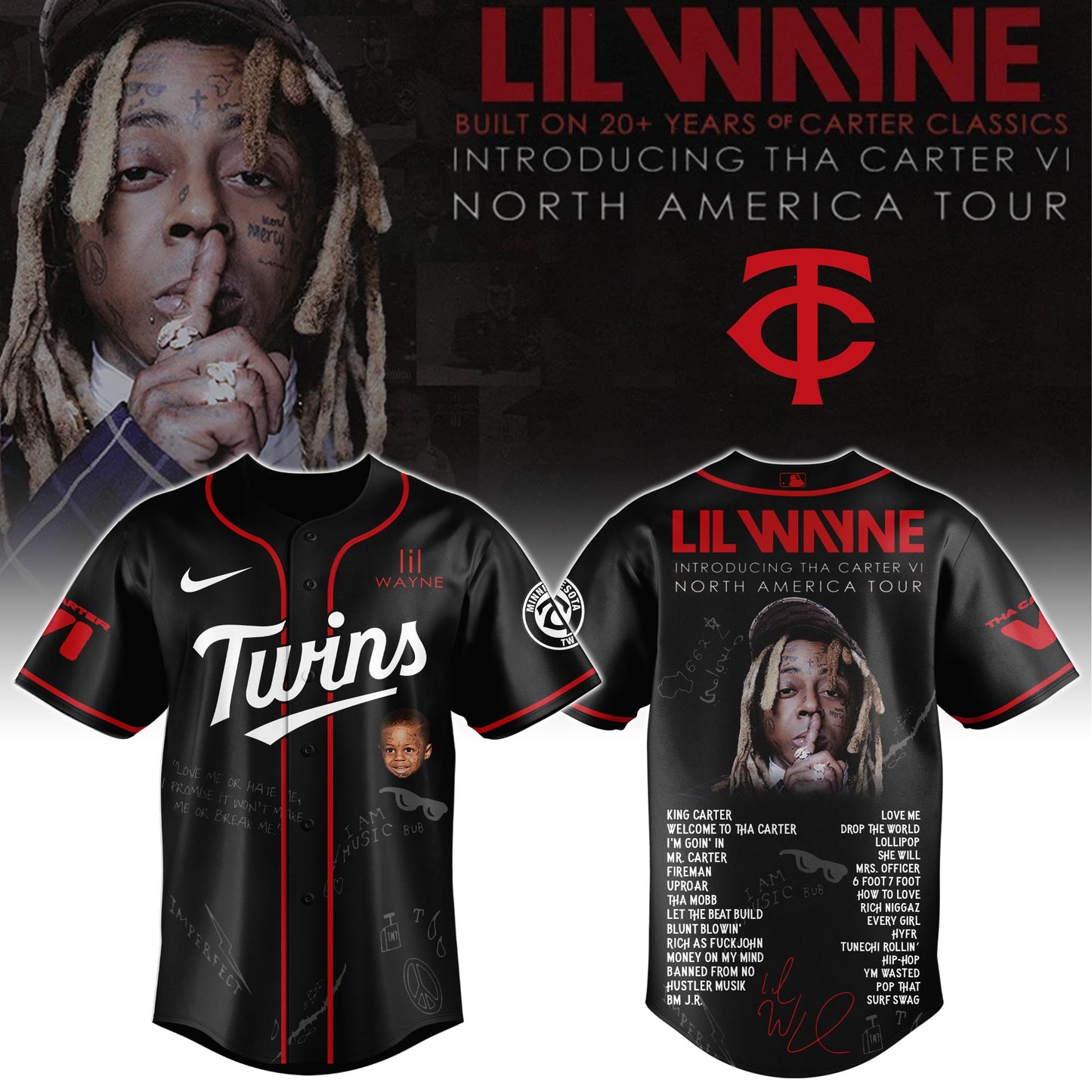 MIN Special Lil Wayne "Tha Carter VI" Tour Limited Edition Jersey